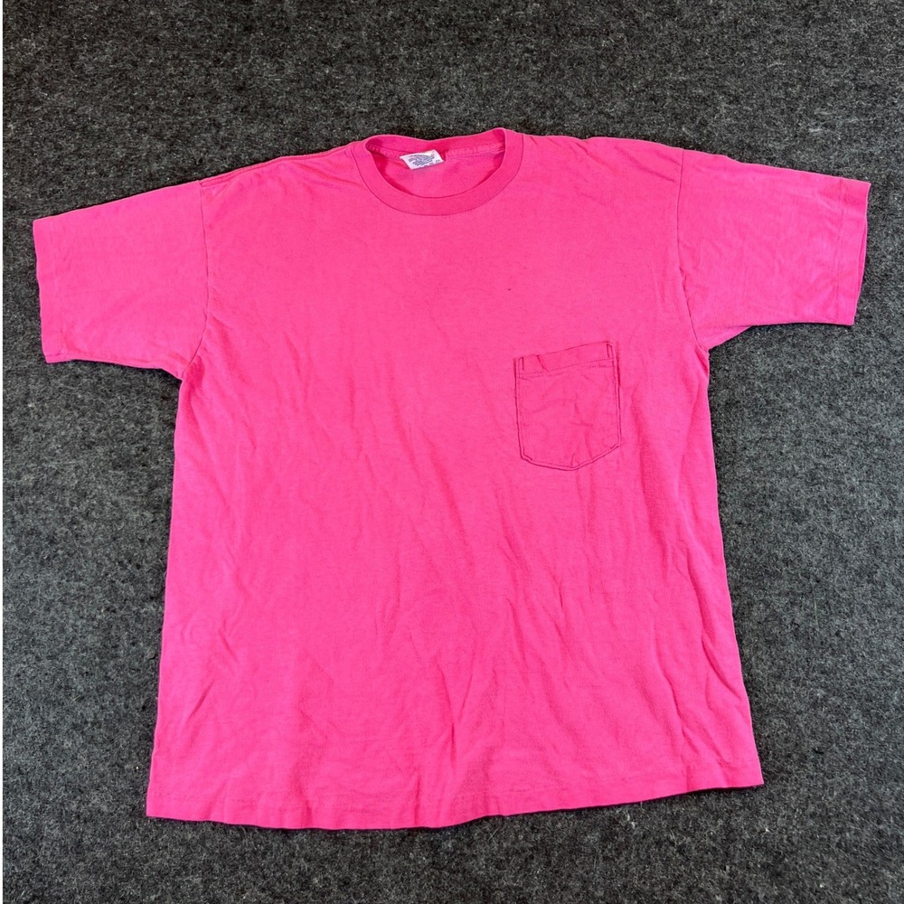 VINTAGE 90s Gap Pocket-T Shirt Unisex XL Pink Single Stitch Tee USA Minimalist